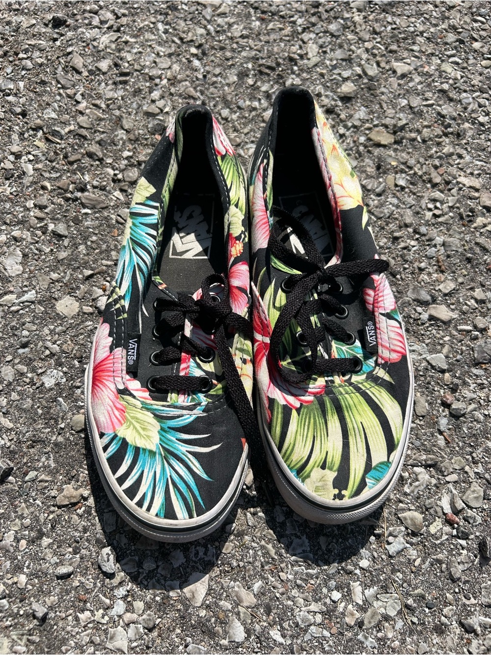 Vans Women's Black Tropical Floral Canvas Sneakers